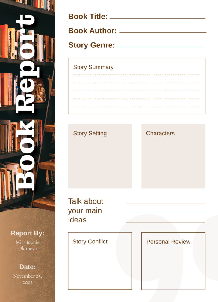 Free Printable 5th Grade Book Report Template