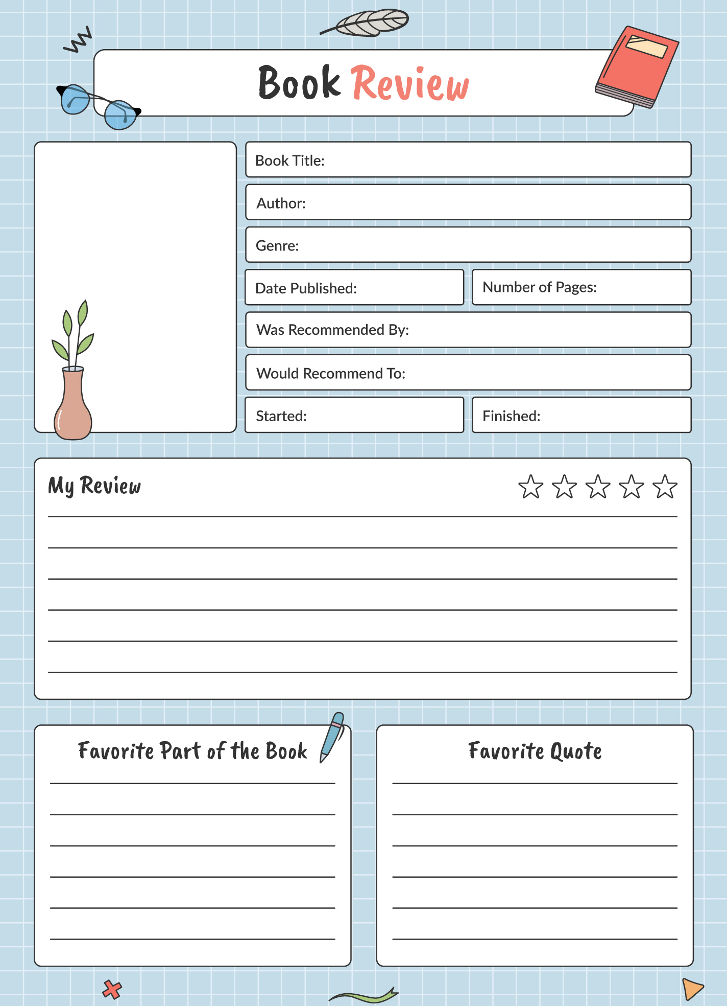 Book Report Free Google Docs Template - Gdoc.io pertaining to Free Printable Chapter Summary Template