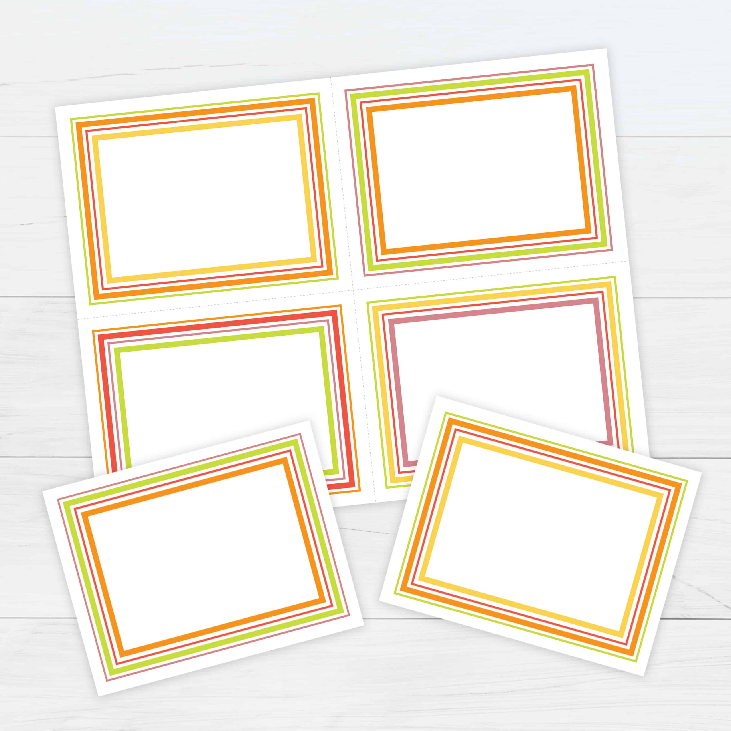 Bordered Flash Cards 4 Template - Free Printable Download throughout Free Printable Flash Card Template