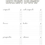 Brain Dump Worksheet   23 Cute & Free Printables   Within Free Printable Brain Dump Template