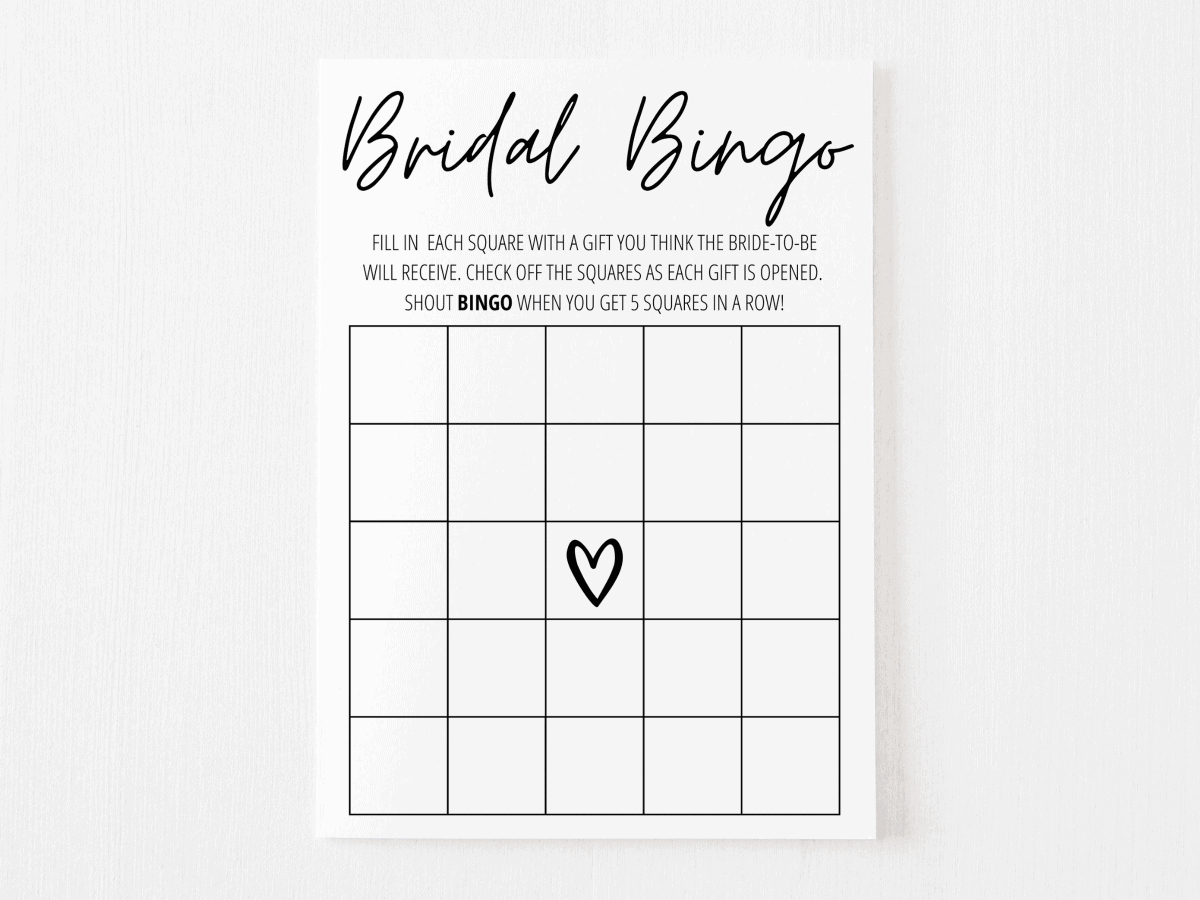Bridal Shower Bingo Free Printable | Modern Moh inside Free Printable Bridal Bingo Template