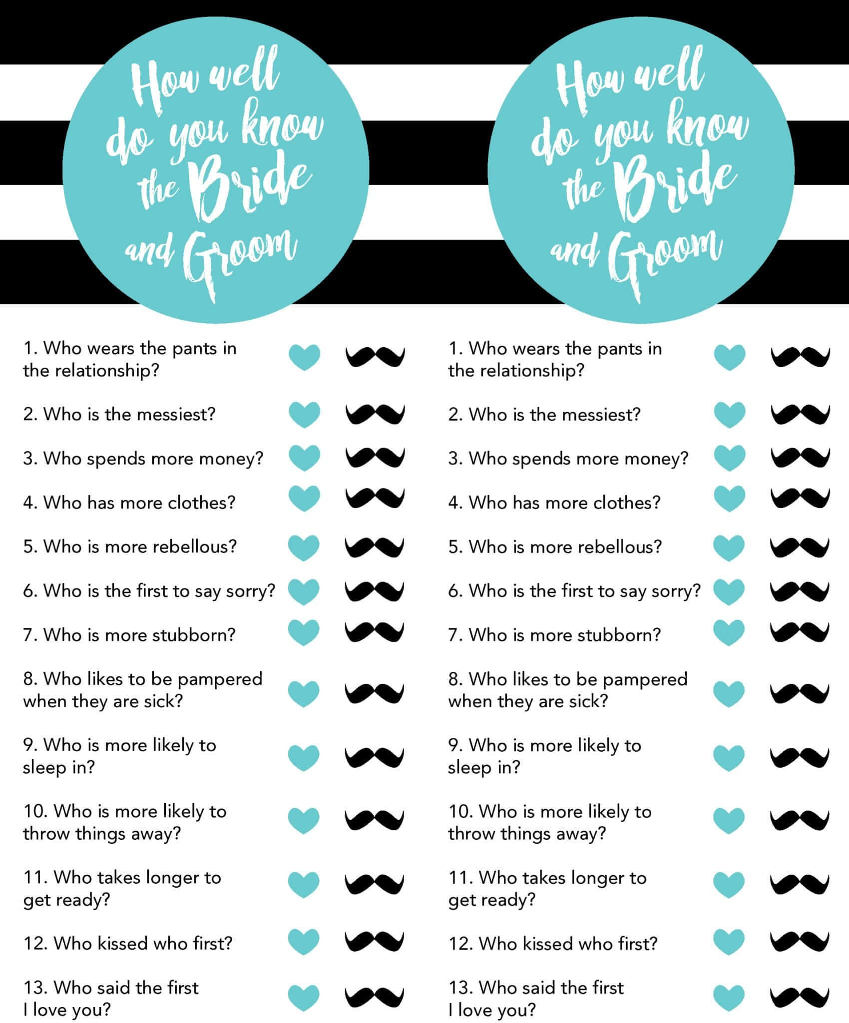 Bridal Shower Games Free Printables - Lou Lou Girls inside Free Printable Bridal Shower Games Template