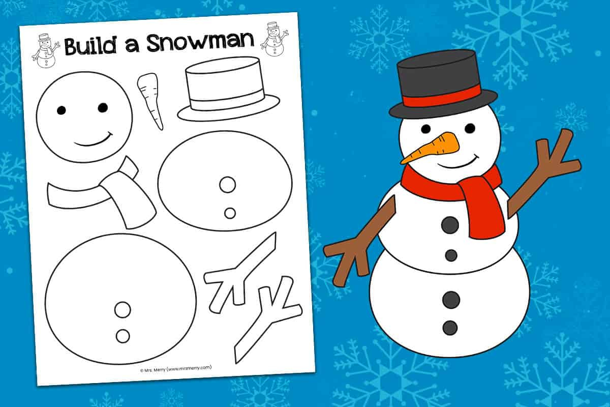 Build A Snowman Free Printable Activity | Mrs. Merry throughout Free Printable Build a Snowman Template