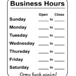 Business Hours Template   Fill Online, Printable, Fillable, Blank Throughout Free Printable Business Hours Template