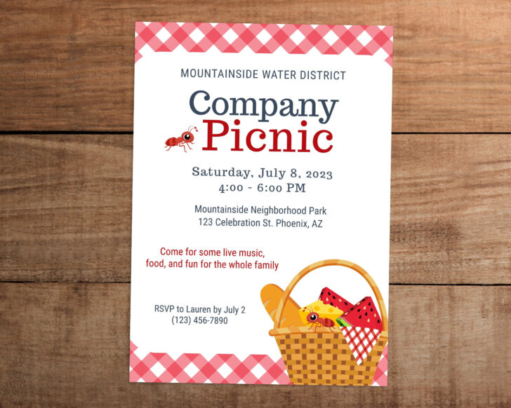 Free Printable Company Picnic Invitation Template