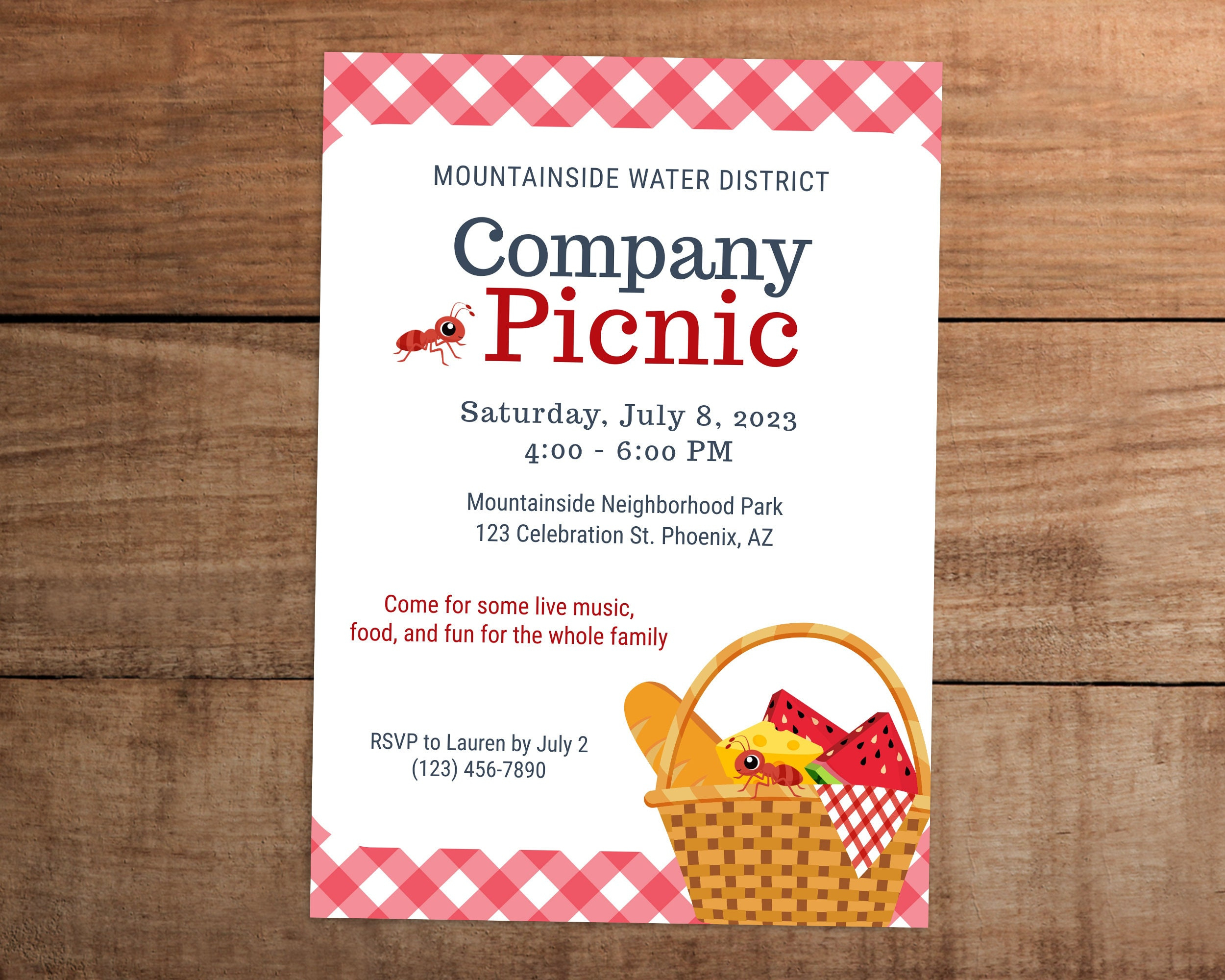 Buy Company Picnic Invitation Template Printable For Employee inside Free Printable Company Picnic Invitation Template