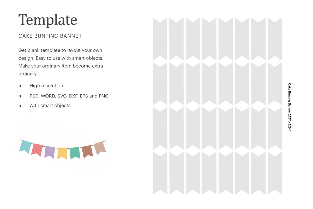 Cake Bunting Banner Template | Silhouette Studio | Cricut intended for Free Printable Cake Banner Template