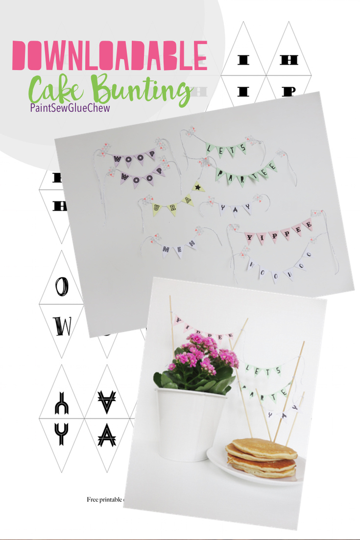 Cake Bunting Free Printable Download - Paintsewgluechew for Free Printable Cake Bunting Template