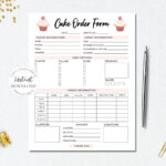 Cake Order Form Editable, Bakery Order Forms Printable, Small Business  Templates, Instant Download. Pertaining To Free Printable Cake Order Form Template