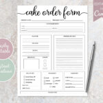 Cake Order Form, Editable Canva Template, Order Forms Template With Free Printable Cake Order Form Template