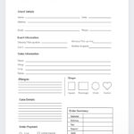 Cake Order Form,Bakery Cake Order Form,Craft Order Form,Small Within Free Printable Cake Order Form Template