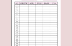 Calorie Tracker, Monthly Calorie Tracker Printable, Low Calorie pertaining to Free Printable Calorie Tracker Template