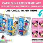 Capri Sun Labels Template | Diy Custom Party Favors| Canva Template Pertaining To Free Printable Capri Sun Label Template Free