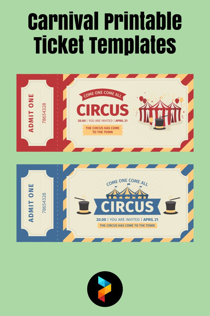 Carnival Ticket Templates - 10 Free Pdf Printables | Printablee within Free Printable Circus Ticket Template