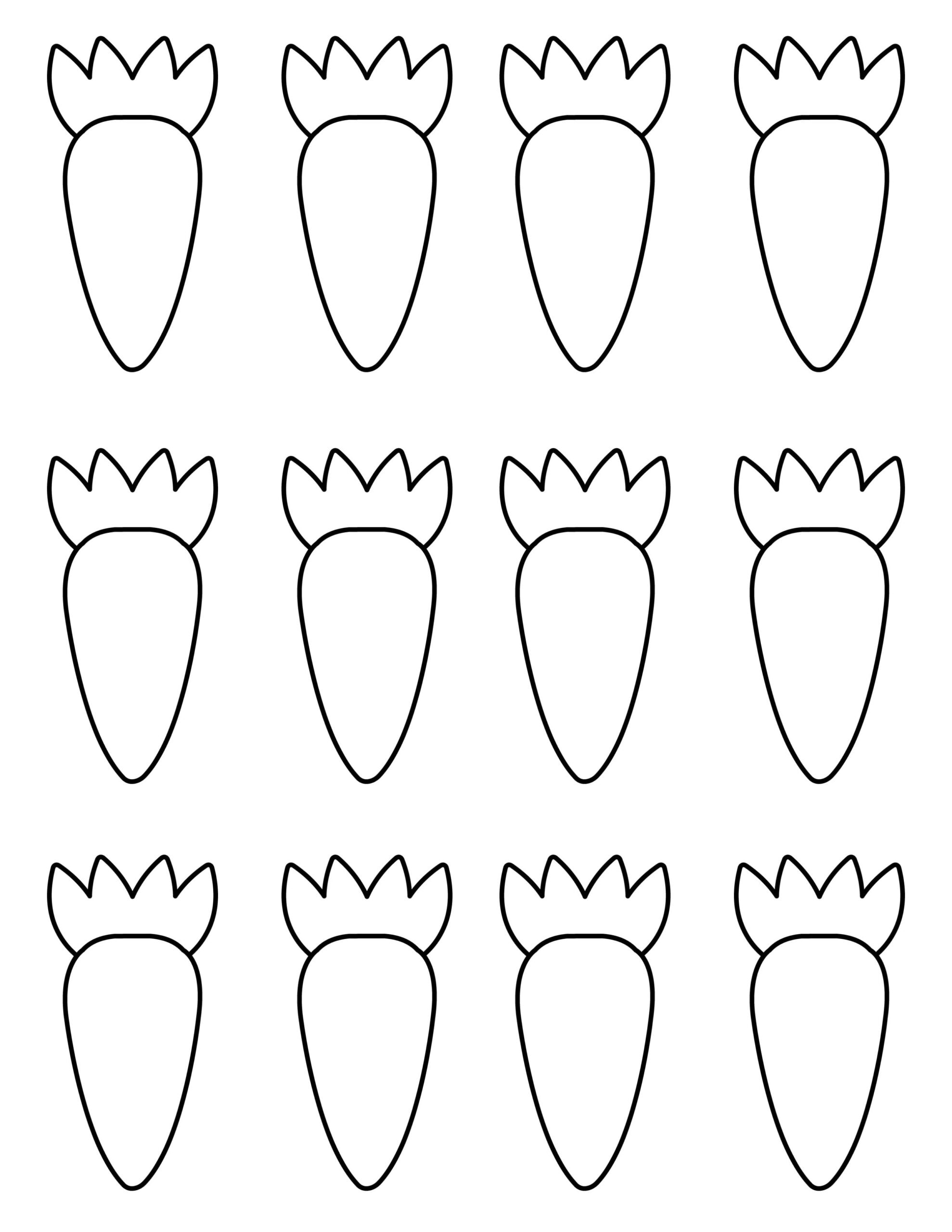 Carrot Printable Template for Free Printable Easter Carrot Template