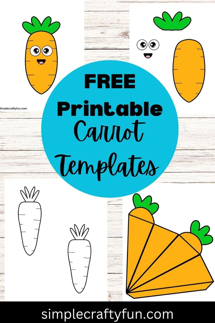 Carrot Template 18 Free Printables - in Free Printable Easter Carrot Template