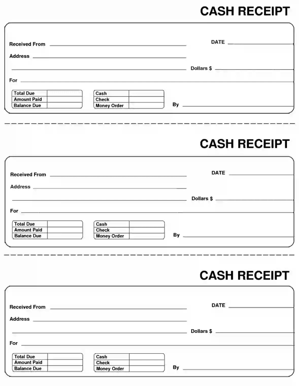 Cash Receipt ≡ Fill Out Printable Pdf Forms Online regarding Free Printable Cash Receipt Template