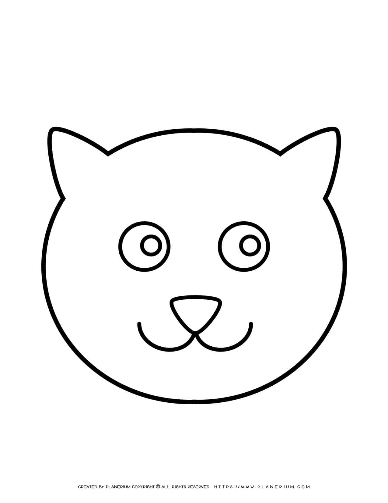 Cat Face Outline - Free Printable Template | Planerium in Free Printable Cat Face Template