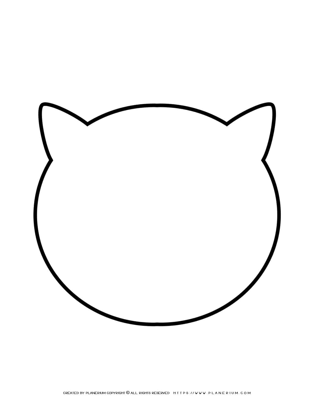 Cat Head Outline - Free Printable Template | Planerium pertaining to Free Printable Cat Face Template