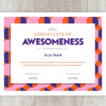 Certificate Of Awesomeness — Printable, Editable, Pdf Certificate Template With Regard To Free Printable Certificate Of Awesomeness Template