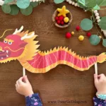 Chinese New Year Dragon Paper Craft {Free Printable!}   The Art Kit Inside Free Printable Chinese Dragon Template