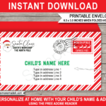 Christmas Envelope (From Santa)   Red & Green In Free Printable Envelope From Santa Template