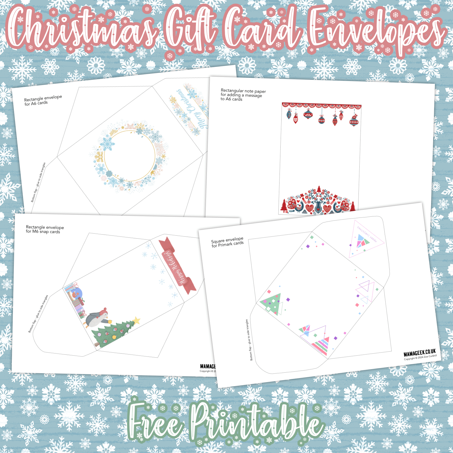 Christmas Gift Card Envelopes – Free Printable | Mama Geek with regard to Free Printable Gift Card Envelope Template