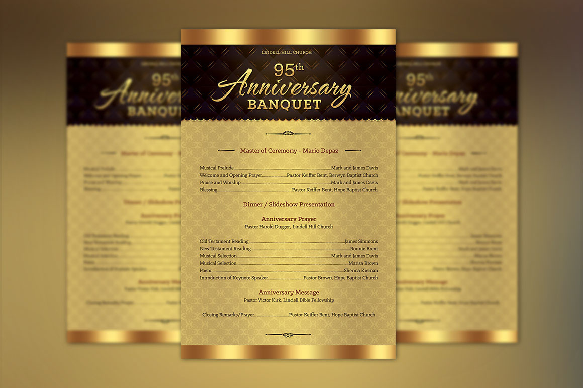Church Anniversary One Sheet Program Template :: Behance within Free Printable Church Anniversary Program Template