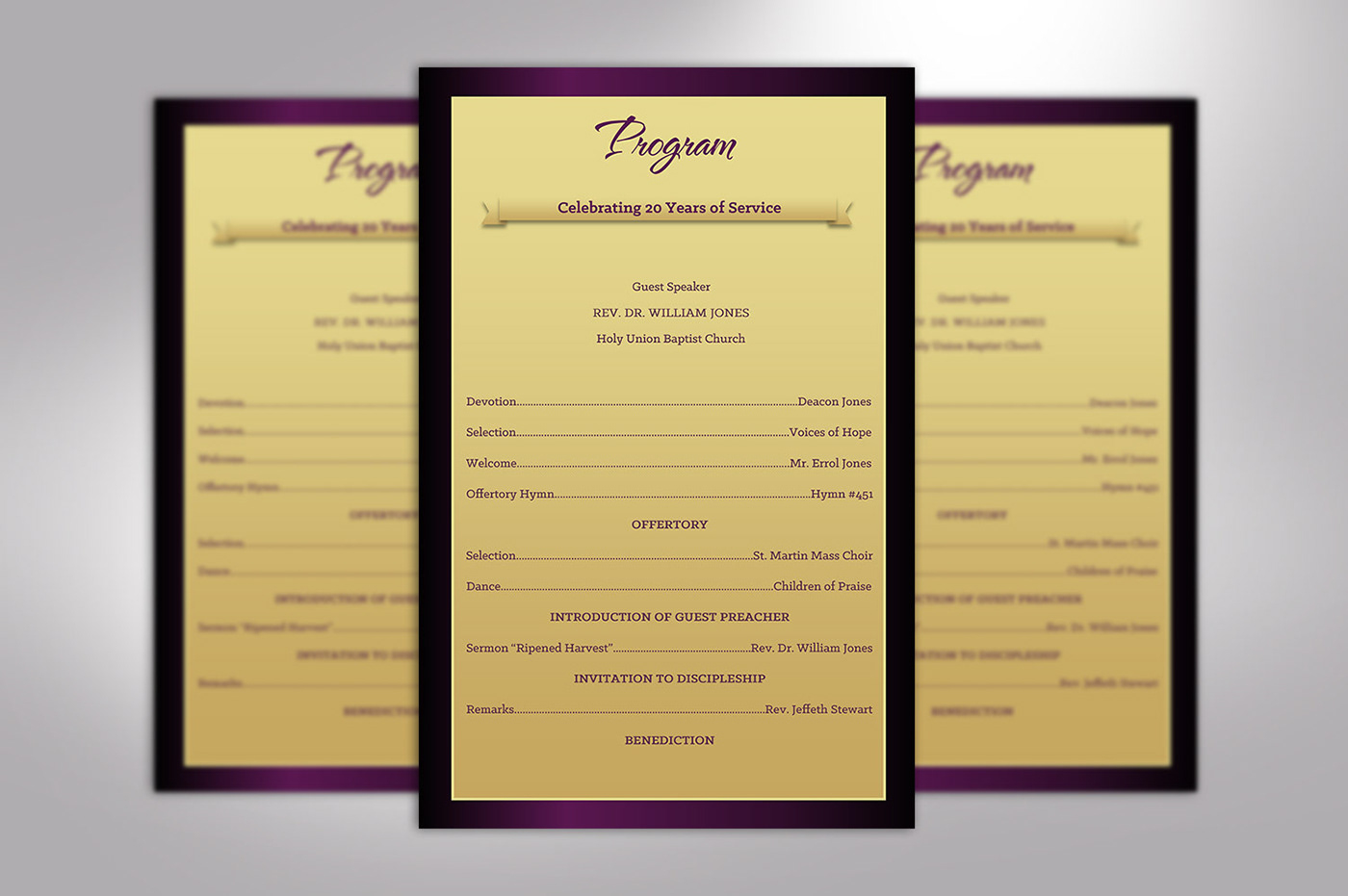 Church Anniversary Program One Sheet Word Publisher Tem :: Behance regarding Free Printable Church Anniversary Program Template
