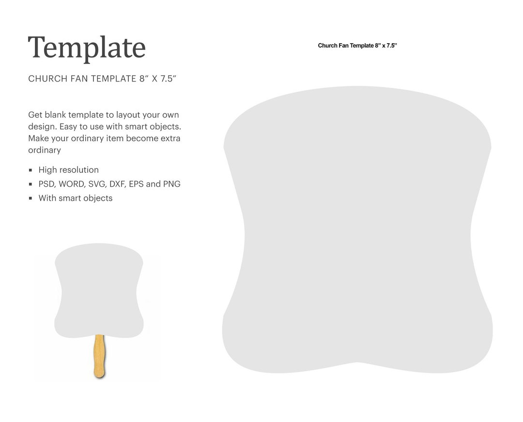 Church Fan Template, Paddle Fan Template, Wedding Fan Blank intended for Free Printable Church Fan Template