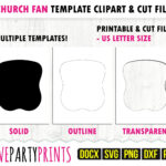 Church Fan Template Svg, Pdf, Png, Dxf, Blank Fan Template, Us Letter  8.5"X11", Printable Pdf, Ms Word Docx, Cut File, Fan Clipart, 1226 Pertaining To Free Printable Church Fan Template