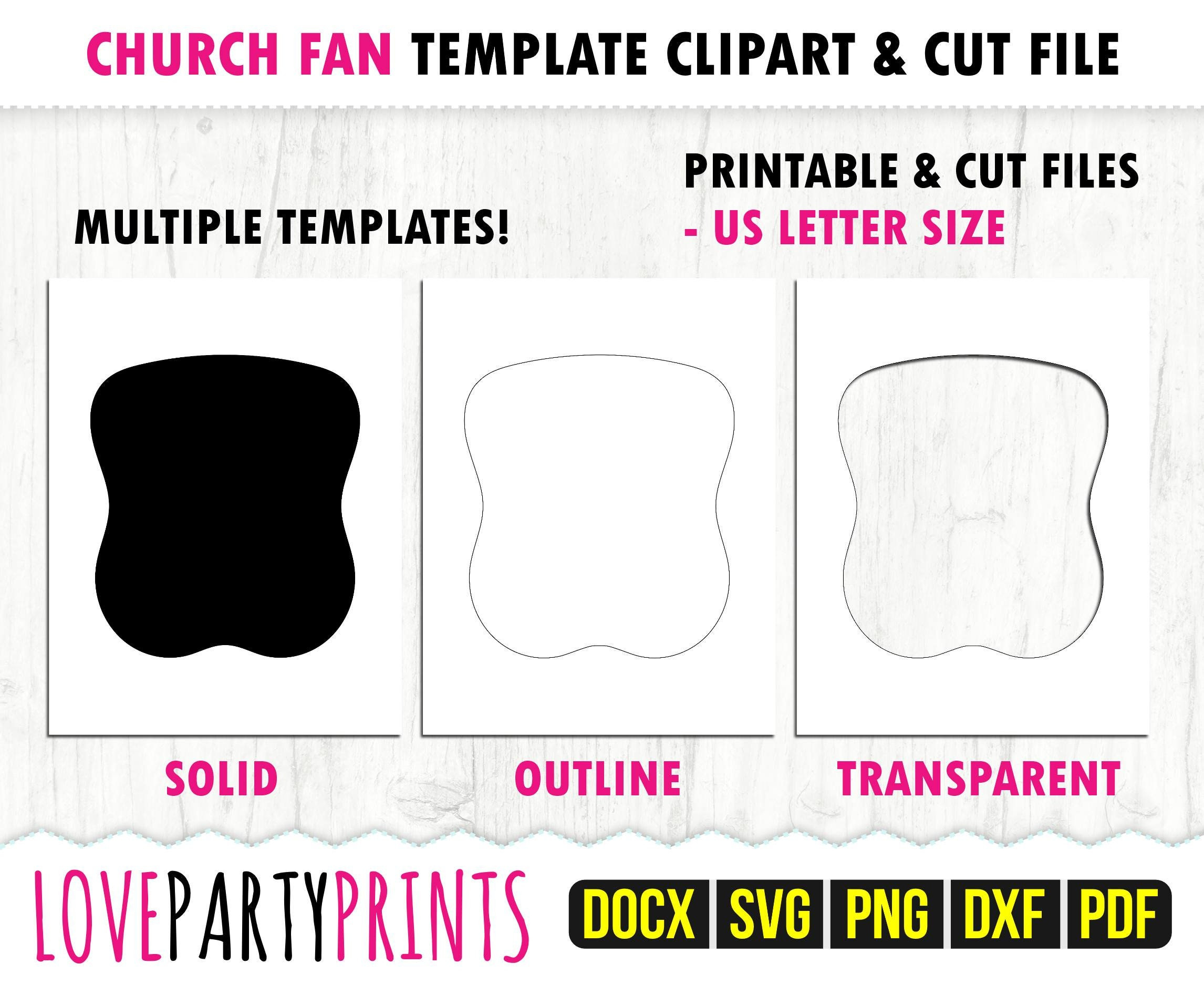 Church Fan Template Svg, Pdf, Png, Dxf, Blank Fan Template, Us Letter 8.5&amp;quot;X11&amp;quot;, Printable Pdf, Ms Word Docx, Cut File, Fan Clipart, 1226 pertaining to Free Printable Church Fan Template