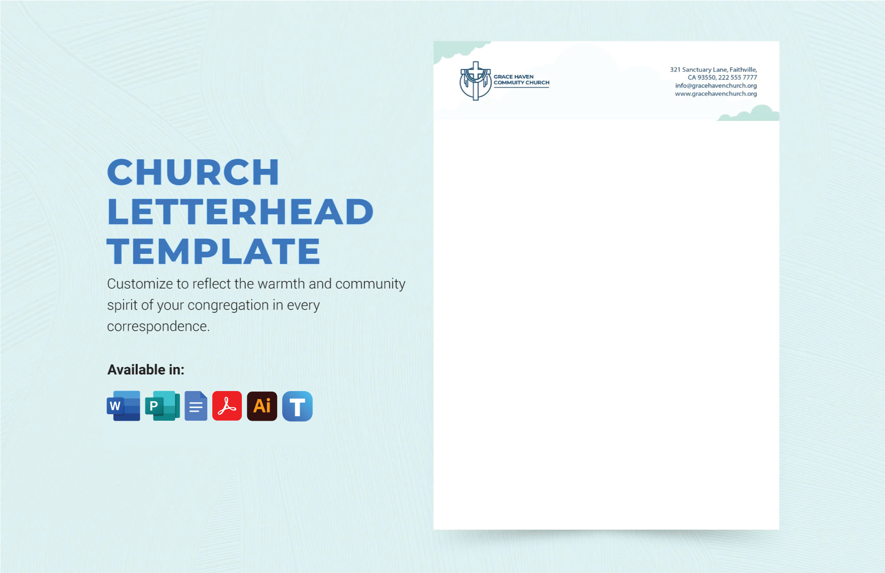 Church Letterhead Template In Google Docs, Pdf, Word, Illustrator for Free Printable Church Letterhead Template