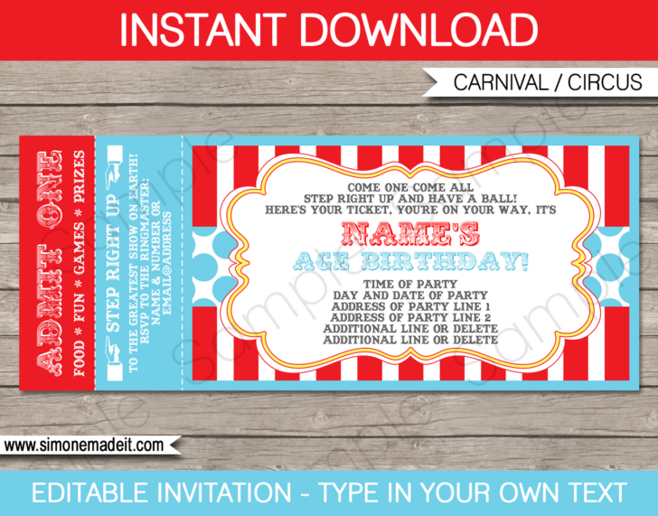 Free Printable Circus Invitation Template