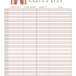 Class List Templates   12 Free Printables | Printabulls In Free Printable Class Roster Template
