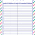 Class List Templates   12 Free Printables | Printabulls Intended For Free Printable Class List Template For Teachers