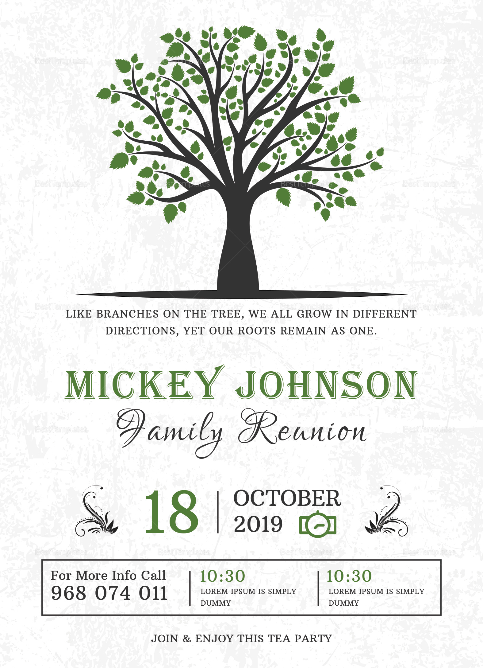 Classic Family Reunion Invitation Design Template In Word, Psd with Free Printable Family Reunion Invitation Template