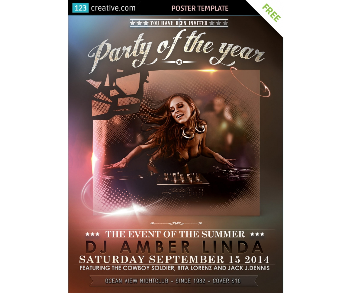 Classy Event Poster Template Free Download - For Party, Event intended for Free Printable Event Flyer Template