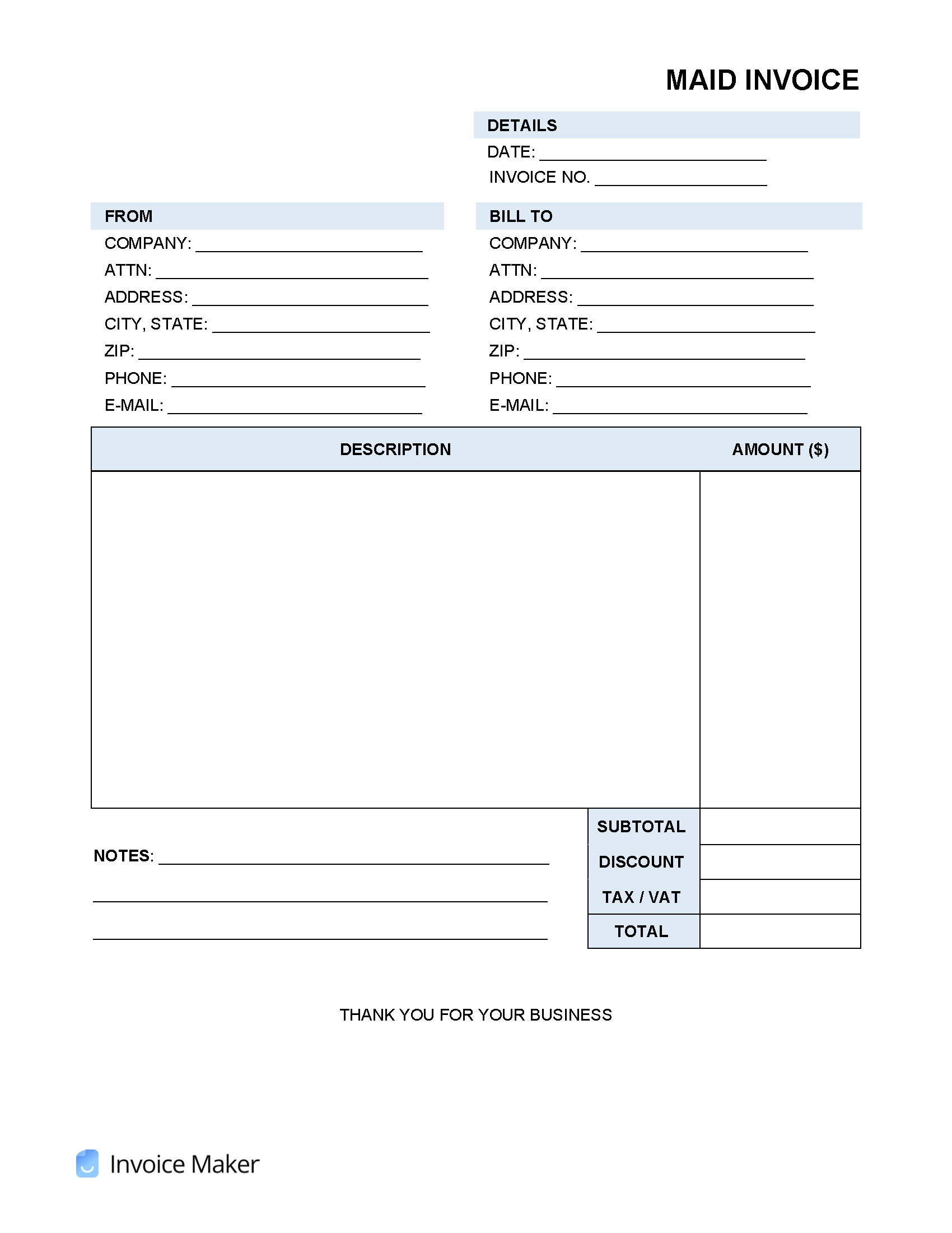 Cleaning Service Invoice Template | Invoice Maker regarding Free Printable Cleaning Invoice Template