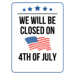 Closed On 4Th Of July Sign: Printable Templates (Free Pdf Downloads) Regarding Free Printable Closed For 4th Of July Sign Template