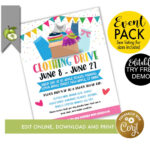 Clothing Drive Event Flyer Printable, Pto Fundraiser, Pta Event Inside Free Printable Clothing Drive Flyer Template
