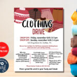 Clothing Drive Flyer Event Printable Fundraiser, Township Pta Regarding Free Printable Clothing Drive Flyer Template