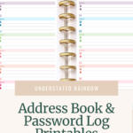 Colourful Address Book And Password Log Printables For Free Printable Cute Address Book Template
