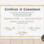 Commitment Certificate Template, Printable Certificate Of For Free Printable Certificate Of Commitment Template