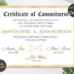 Commitment Certificate Template, Printable Certificate Of Inside Free Printable Commitment Certificate Template