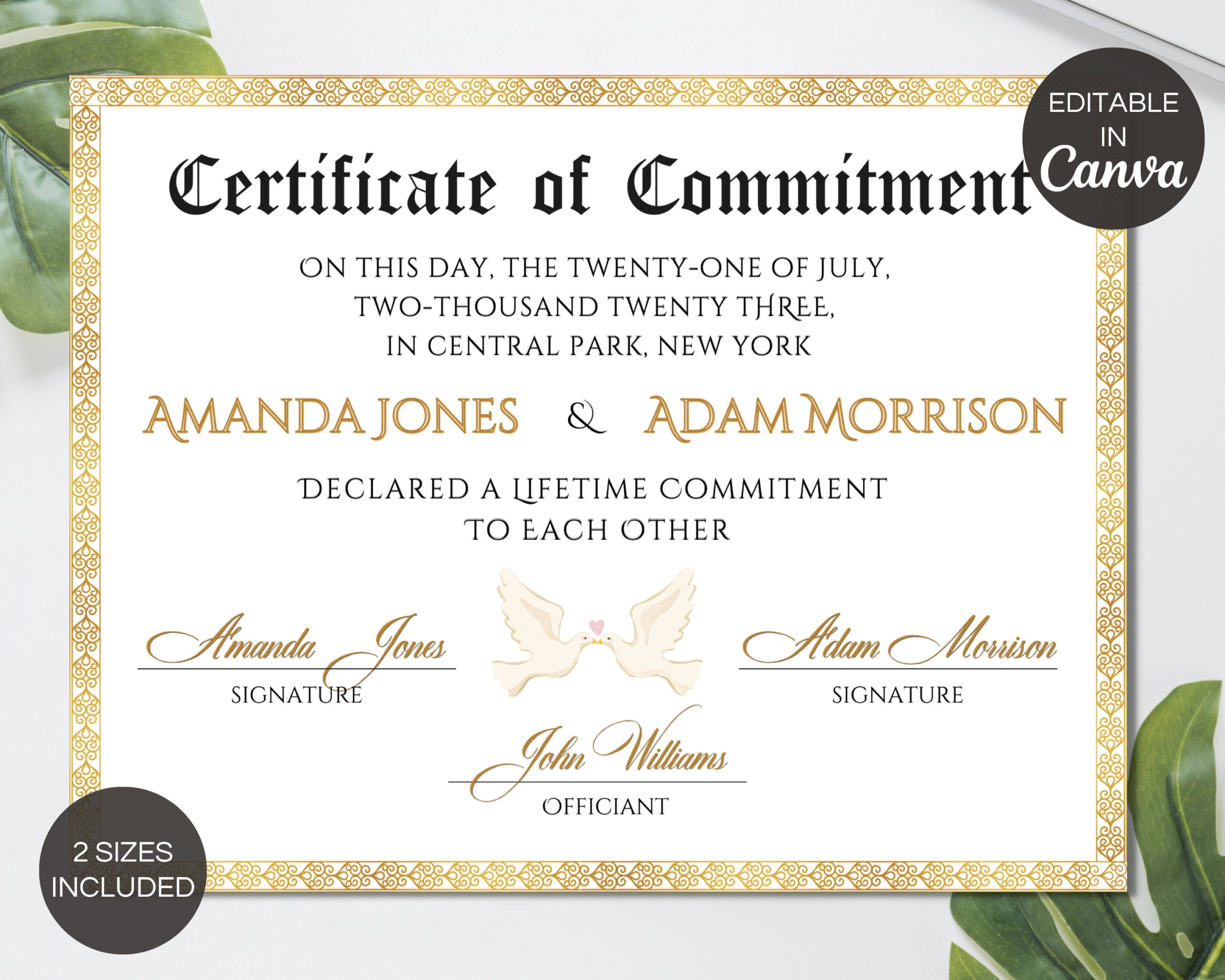 Commitment Certificate Template, Printable Certificate Of inside Free Printable Commitment Certificate Template