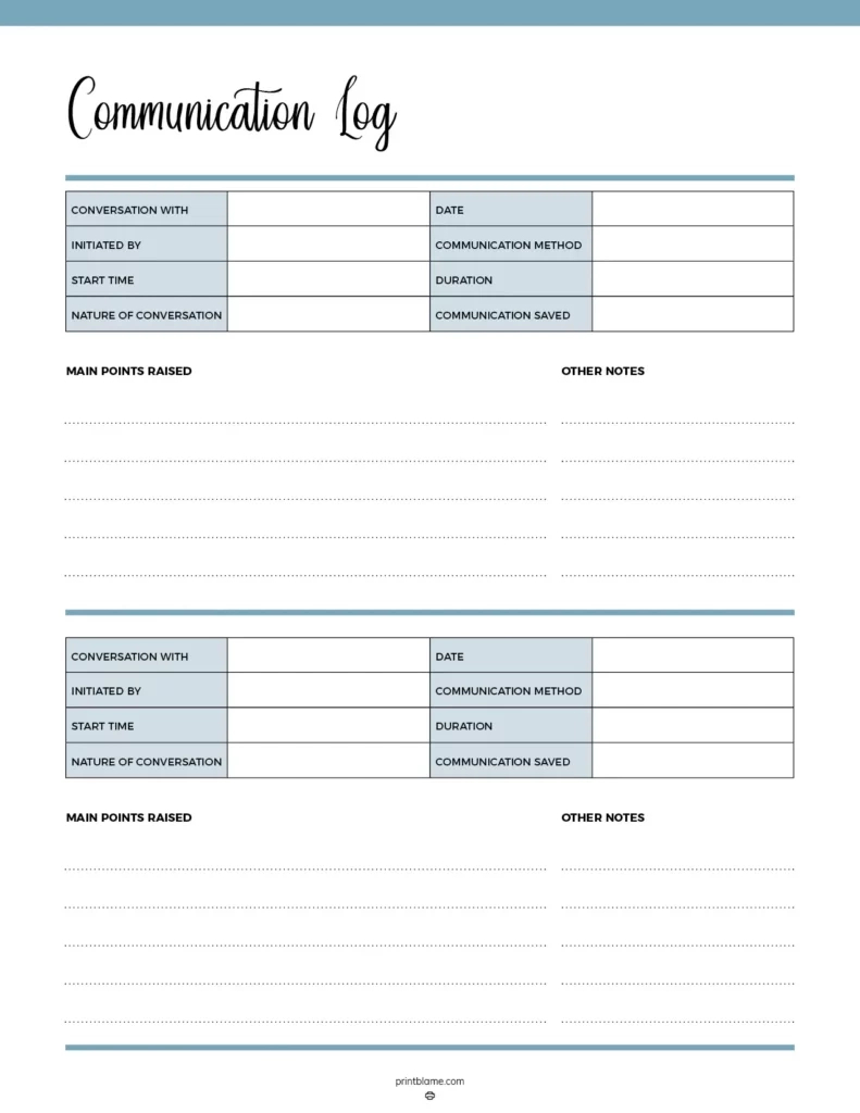 Communication Log Printable - 16 Free Phone Call Log Templates pertaining to Free Printable Communication Log Template