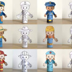 Community Helpers Toilet Roll Paper Printable   Kid Craft   Happy With Free Printable Community Helper Puppets Template