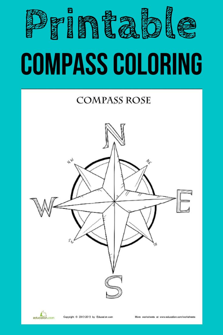 Compass Rose | Worksheet | Education in Free Printable Compass Rose Template