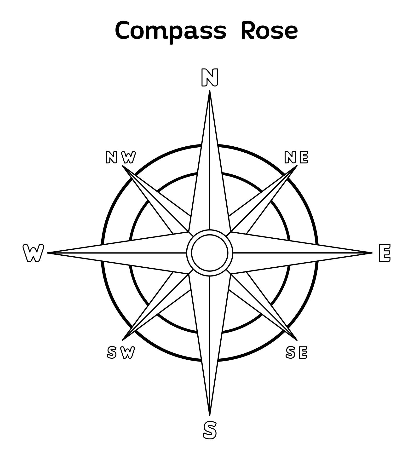 Compass Template - 10 Free Pdf Printables | Printablee intended for Free Printable Compass Rose Template